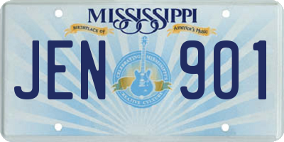 MS license plate JEN901