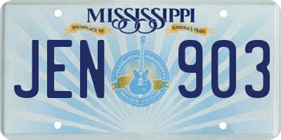 MS license plate JEN903