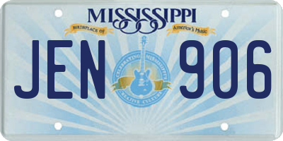 MS license plate JEN906