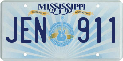 MS license plate JEN911