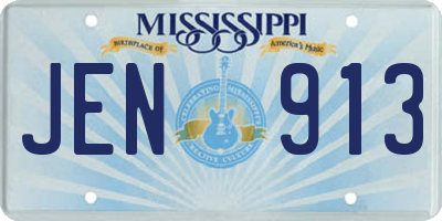MS license plate JEN913