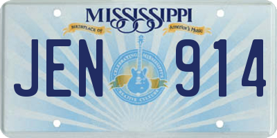 MS license plate JEN914