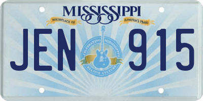 MS license plate JEN915