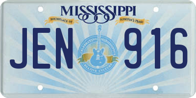 MS license plate JEN916