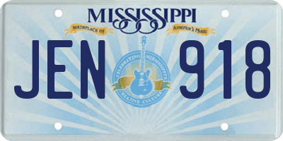 MS license plate JEN918