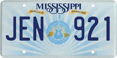 MS license plate JEN921