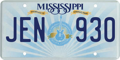 MS license plate JEN930