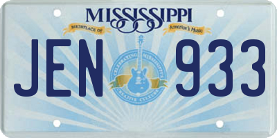 MS license plate JEN933