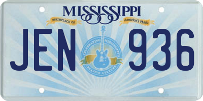 MS license plate JEN936