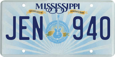 MS license plate JEN940
