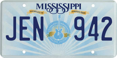 MS license plate JEN942