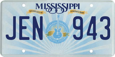 MS license plate JEN943