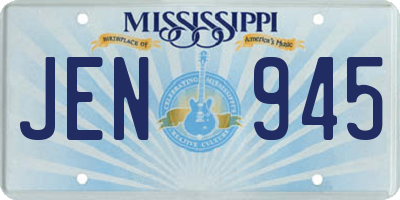 MS license plate JEN945