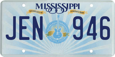 MS license plate JEN946