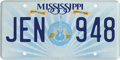 MS license plate JEN948