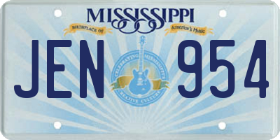 MS license plate JEN954