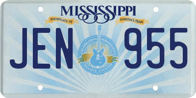 MS license plate JEN955
