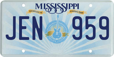 MS license plate JEN959