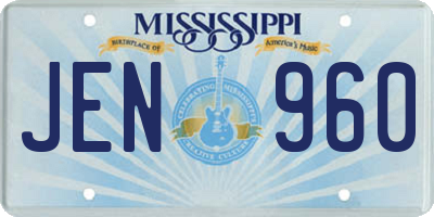 MS license plate JEN960