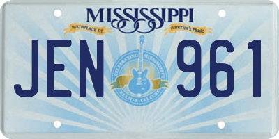 MS license plate JEN961