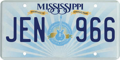 MS license plate JEN966