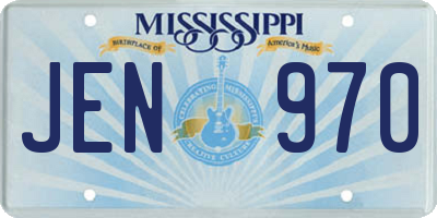 MS license plate JEN970