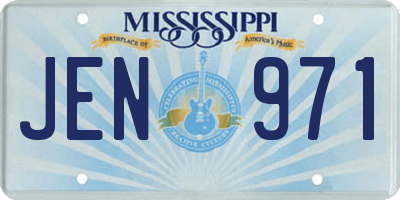 MS license plate JEN971