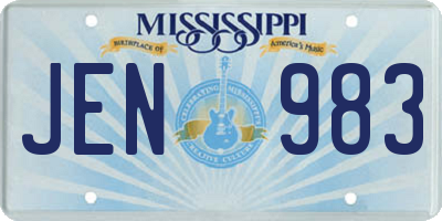 MS license plate JEN983