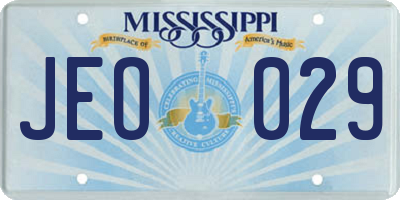 MS license plate JEO029