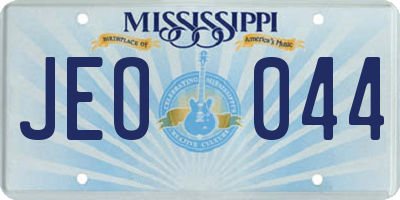 MS license plate JEO044