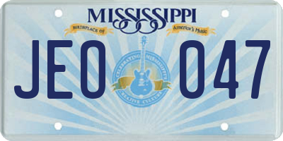 MS license plate JEO047