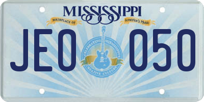 MS license plate JEO050