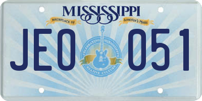 MS license plate JEO051