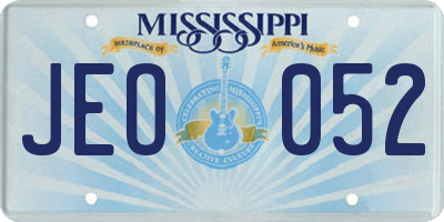 MS license plate JEO052