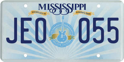 MS license plate JEO055