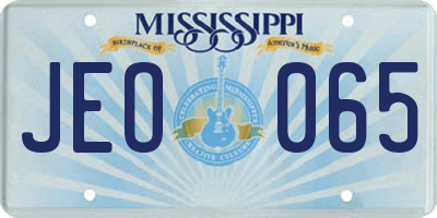 MS license plate JEO065