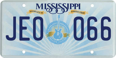 MS license plate JEO066