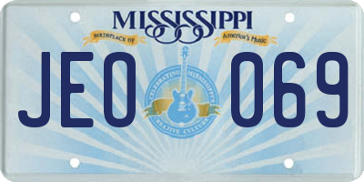MS license plate JEO069