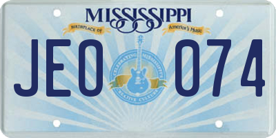 MS license plate JEO074