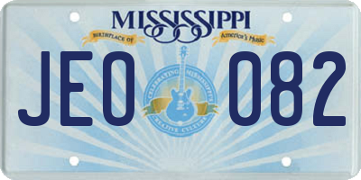 MS license plate JEO082
