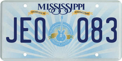 MS license plate JEO083