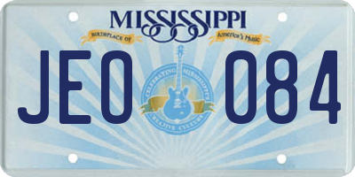 MS license plate JEO084