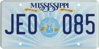 MS license plate JEO085