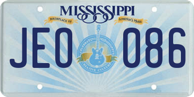 MS license plate JEO086