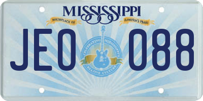 MS license plate JEO088
