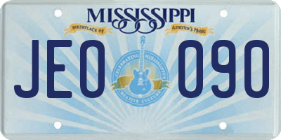 MS license plate JEO090