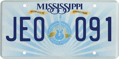 MS license plate JEO091