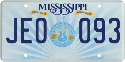 MS license plate JEO093
