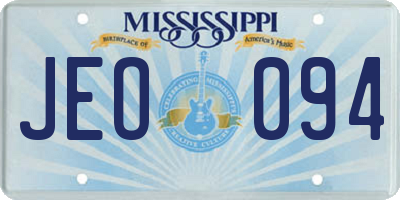 MS license plate JEO094