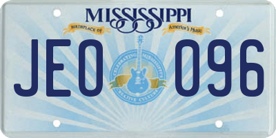 MS license plate JEO096